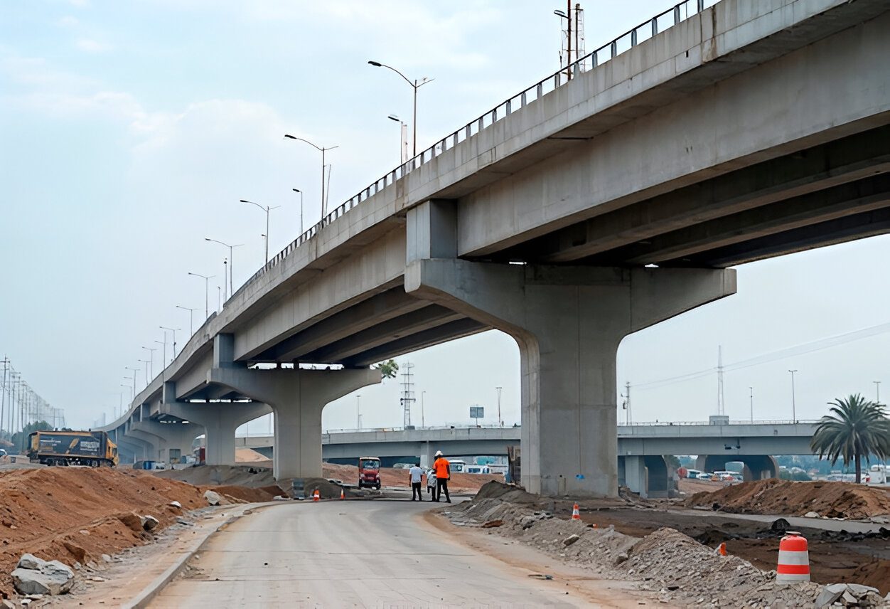 Aging bridge in the Northeast undergoing structural inspection by engineers